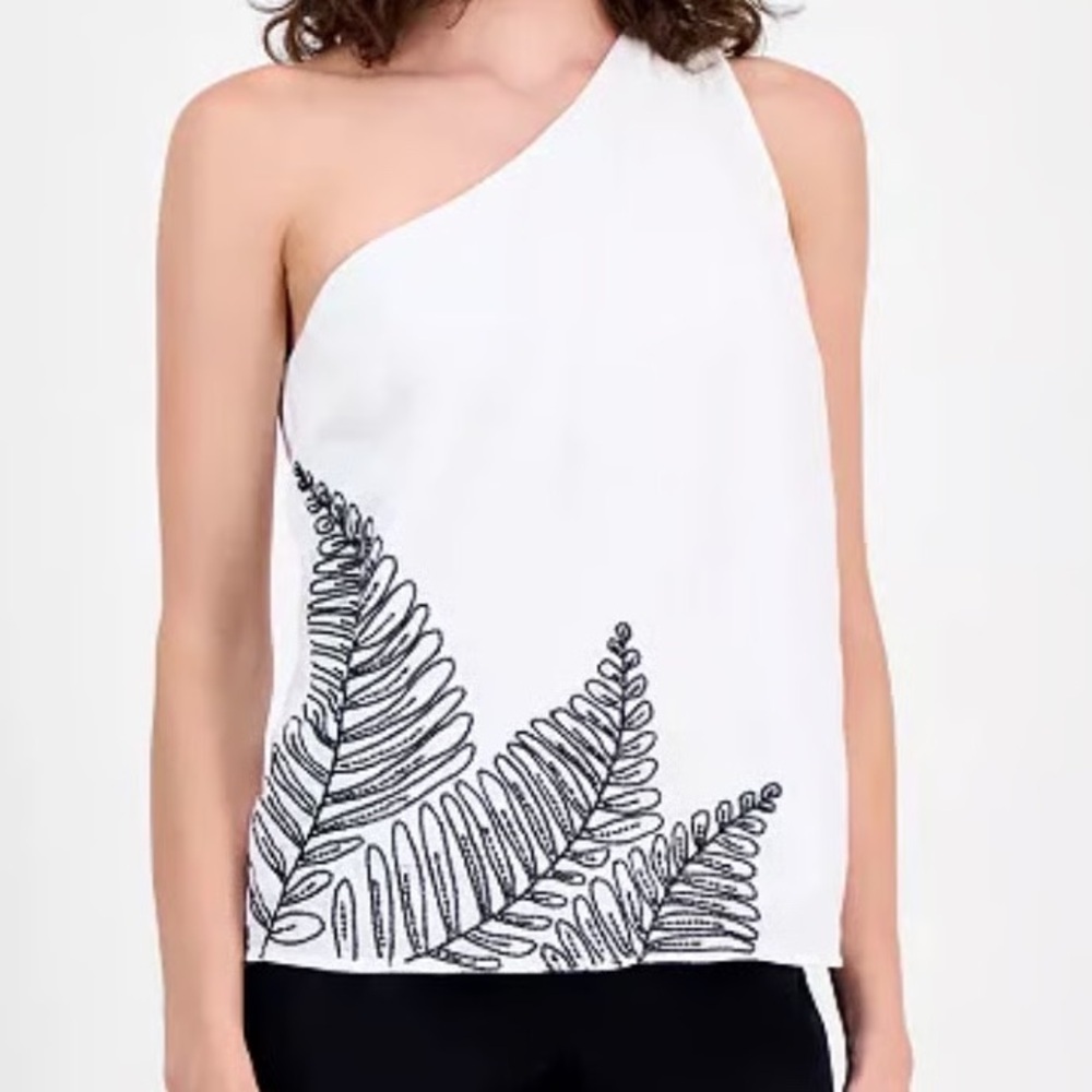 INC International Concepts Embelished One Shoulder Top